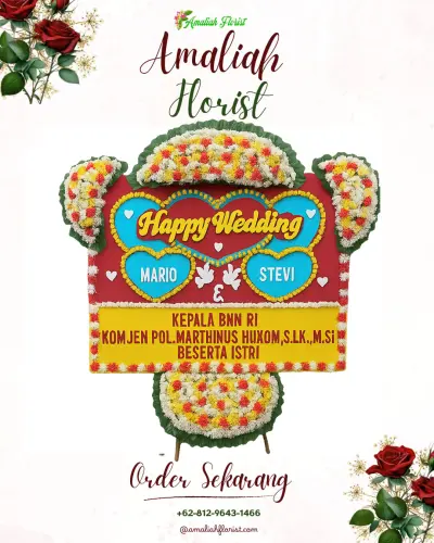 Karangan Papan Bunga Pernikahan di Mauk Timur